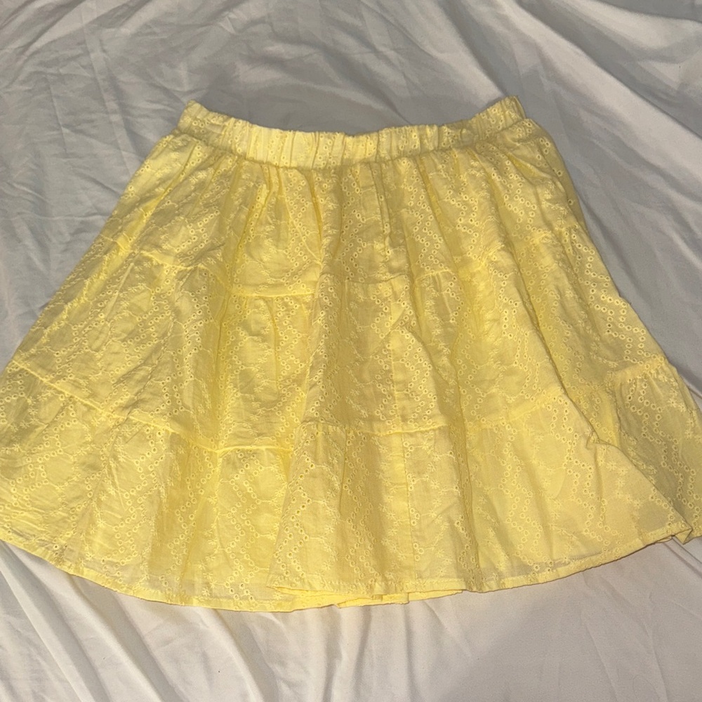 Target Yellow Eyelet A-Line Skirt